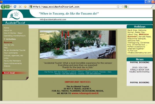 Realizzazione siti web a Firenze: sito Accidental Tourist