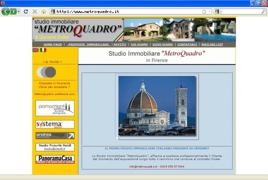 Realizzazione siti web a Firenze: sito Immobiliare Metro Quadro